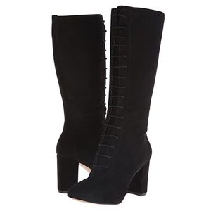 Nine West Waterfall Suede Dress Boot Lace up NWOT
